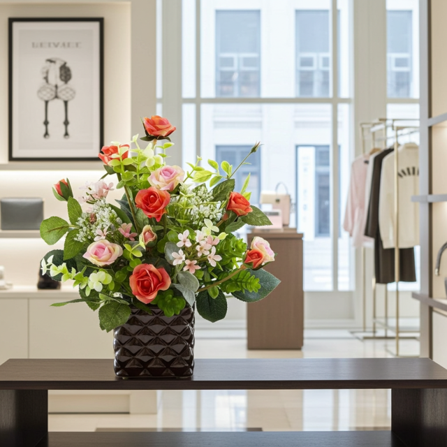 【アーティフィシャルフラワー・造花アレンジメント】ローズデリシャス