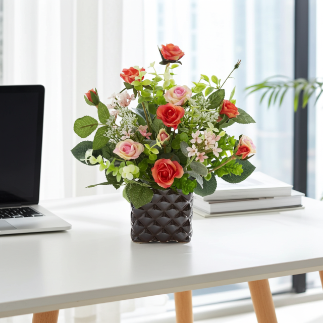 【アーティフィシャルフラワー・造花アレンジメント】ローズデリシャス