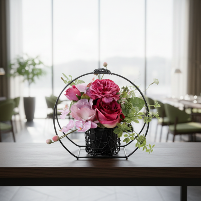 【アーティフィシャルフラワー・造花 和モダン・和風アレンジメント】ローズガーデンシリーズ|Japanese style rose/薔薇