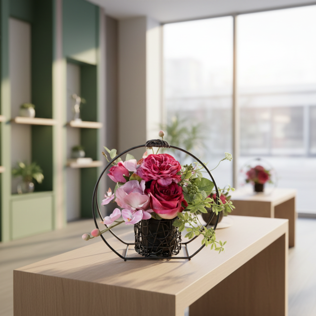 【アーティフィシャルフラワー・造花 和モダン・和風アレンジメント】ローズガーデンシリーズ|Japanese style rose/薔薇