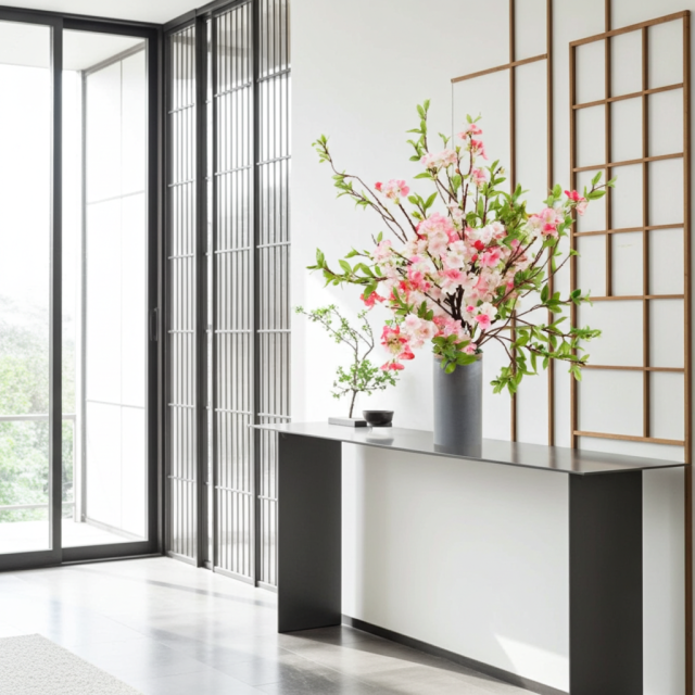 【造花・アーティフィシャルフラワー・和モダン・和風アレンジメント】舞桜－mao