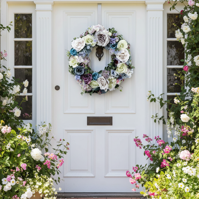 【造花 アーティフィシャルフラワー・アートフラワーのオリジナルリース】ローズガーデンシリーズ｜Rose wreath―D