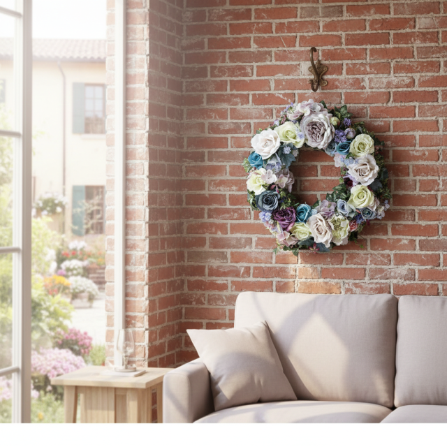 【造花 アーティフィシャルフラワー・アートフラワーのオリジナルリース】ローズガーデンシリーズ｜Rose wreath―D リース