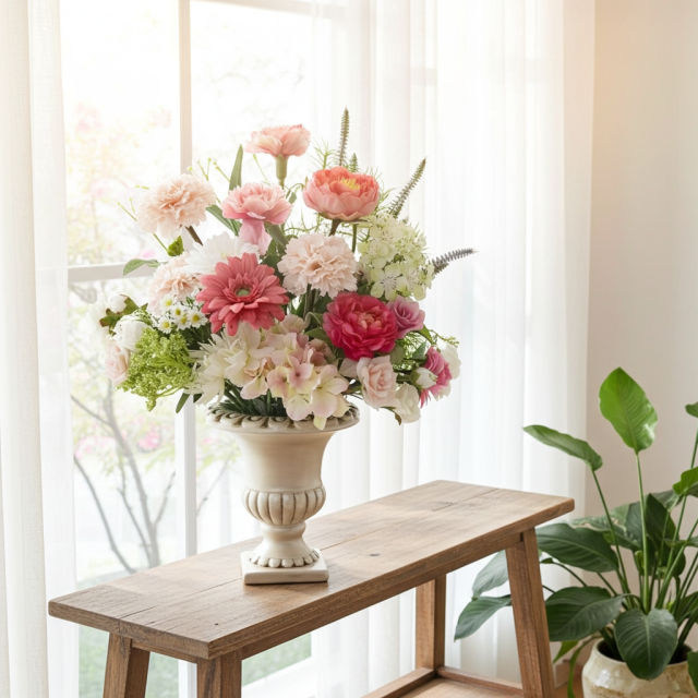 【造花・アーティフィシャルフラワー・インテリアアレンジメント】ピンク・ヴィーナス