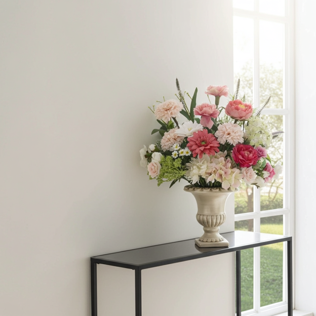 【造花・アーティフィシャルフラワー・インテリアアレンジメント】ピンク・ヴィーナス