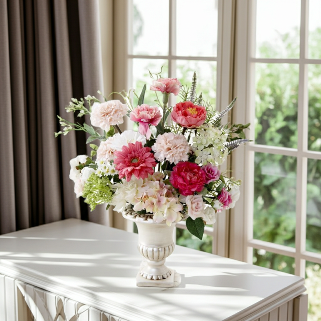 【造花・アーティフィシャルフラワー・インテリアアレンジメント】ピンク・ヴィーナス