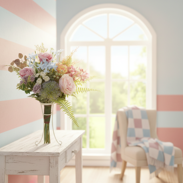 【アーティフィシャルフラワー インテリアブーケアレンジ　】ローズガーデンシリーズ｜Bundled roses