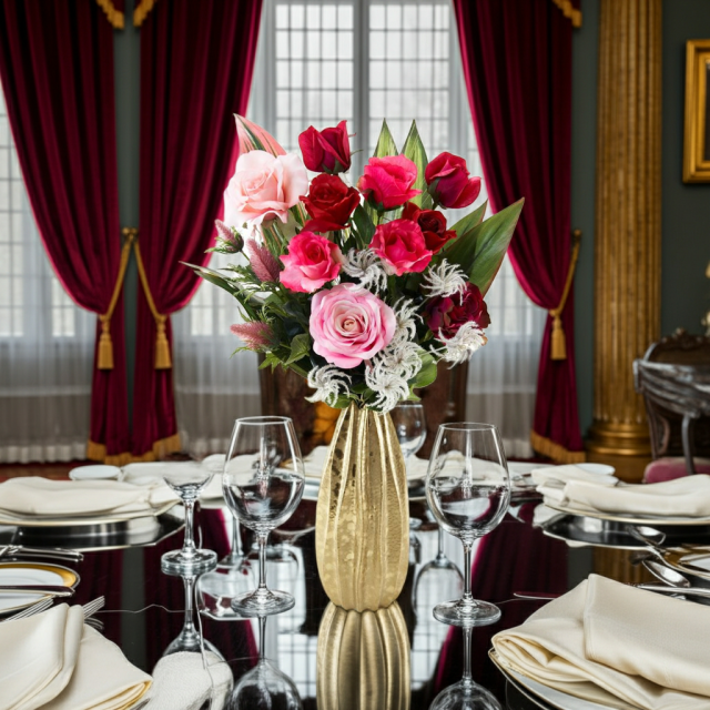 【アーティフィシャルフラワー インテリアブーケアレンジ】ローズガーデンシリーズ｜バンドルアレンジメント Lady Rose