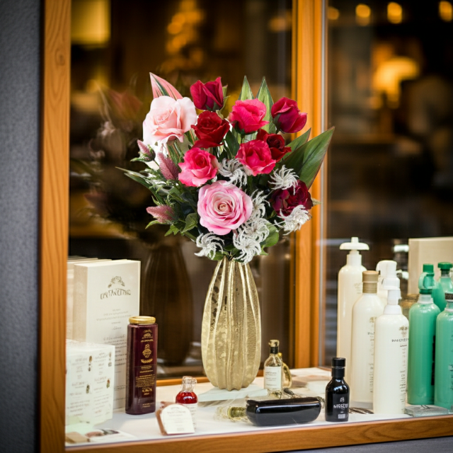 【アーティフィシャルフラワー インテリアブーケアレンジ】ローズガーデンシリーズ｜バンドルアレンジメント Lady Rose