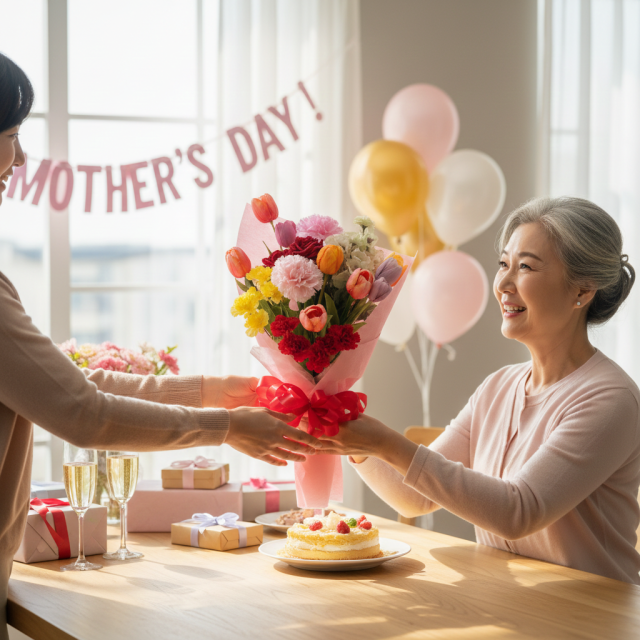 【贈答・贈呈用花束・高級造花の花束・記念日など思い出に残るギフトブーケ】カーネーションとチューリップの花束