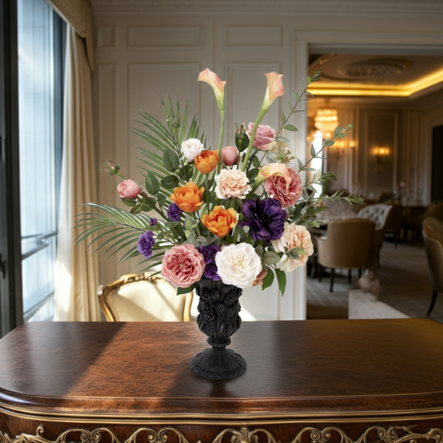 【プレミアムデザイン 造花・アーティフィシャルフラワーアレンジメント】Crepuscolo mistico