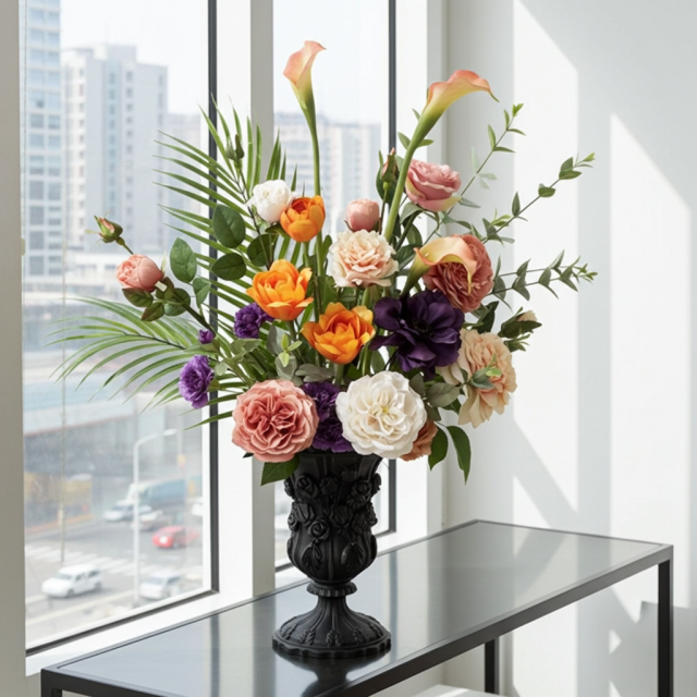 【プレミアムデザイン 造花・アーティフィシャルフラワーアレンジメント】Crepuscolo mistico