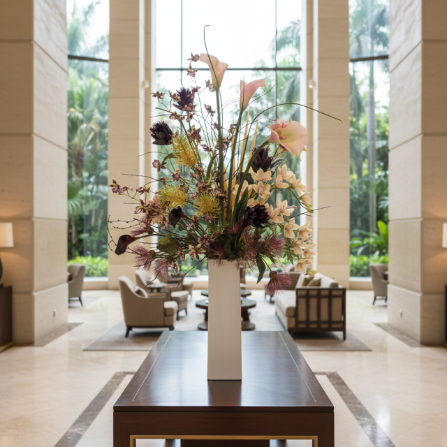 【プレミアムアレンジメント 高級造花・アートフラワー・アーティフィシャルフラワー・インテリアフラワー】Relaxed natural beauty