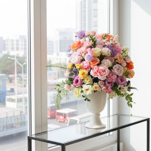 【プレミアムコレクション 造花・アーティフィシャルフラワーアレンジメント】ローズガーデンシリーズ｜プリンセス オブ パステル