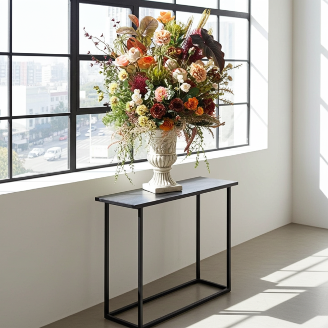 【プレミアムコレクション 造花・アーティフィシャルフラワーアレンジメント】ローズガーデンシリーズ|ネイティブ アンバー