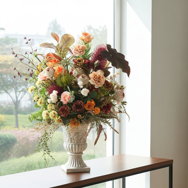 新品アルテ・デ・ラ・フロール 豪華！大型アレンジフラワーガーデン 造花ゴージャス 新品＊アルテ・デ・ラ・フロール＊アレンジフラワー＊ローズ＊バラ