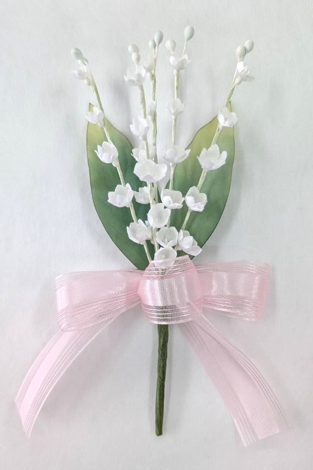 【卒業式・入学式・パーティー・イベント・式典用のコサージュ】ドイツスズランのアートフラワーコサージュ